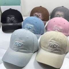 2025新款字母刺绣显脸小软棒球帽子男女小众个性渐变色遮阳鸭舌帽