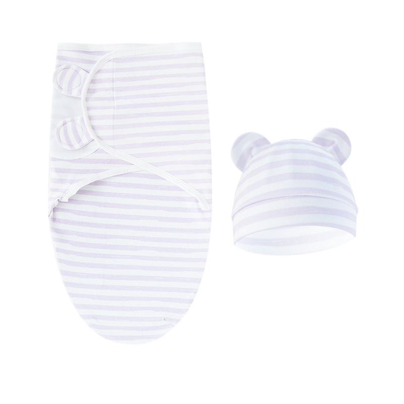 보라색 줄무늬 (포대기 + 싱글 기장)