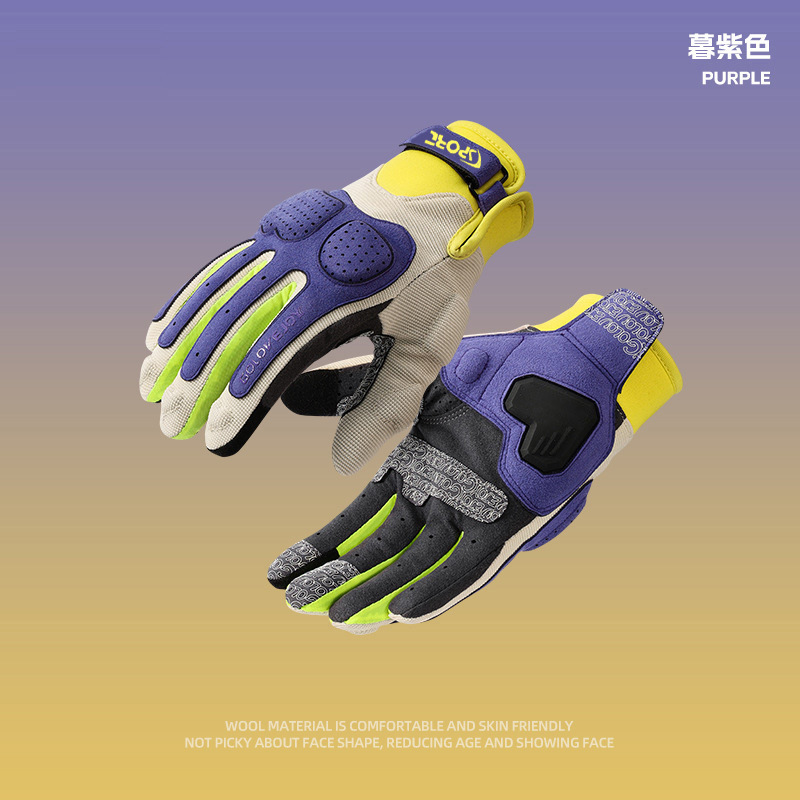 Guantes de ciclismo para hombres y mujeres motocicleta al aire libre motocicleta antideslizante jinete amortiguador macarón guantes de locomotora