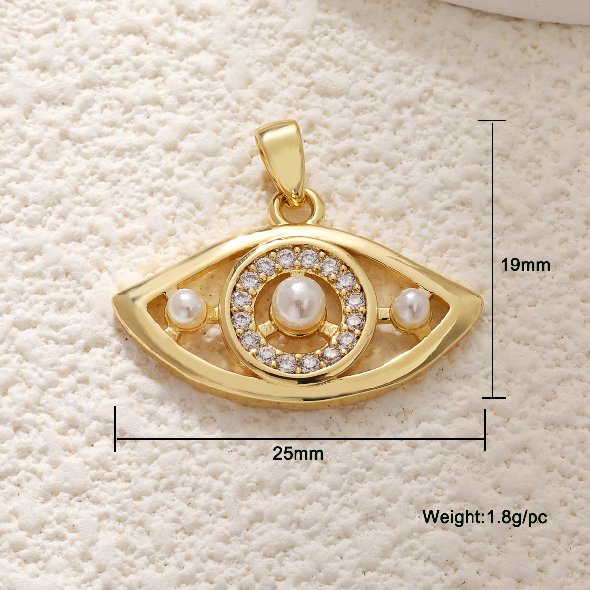 5g Weight Pendant Jewelry Making Type 13.8*18mm Jewelry Making Size Zircon Inlay Material DIY Jewelry Accessories Classification 1 Piece Quantity Copper Material Eye Pattern Enamel, Inlay Design IG Style Style 1 Piece 13.8*18mm Copper Zircon Eye Pendant 6