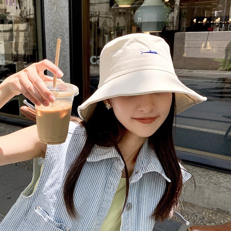 春夏新作フィッシャーマンハット、夏用日よけ帽子、日焼け止め、顔を覆う万能和風盆地帽子、痩身、つばの大きな帽子、女性用|undefined
