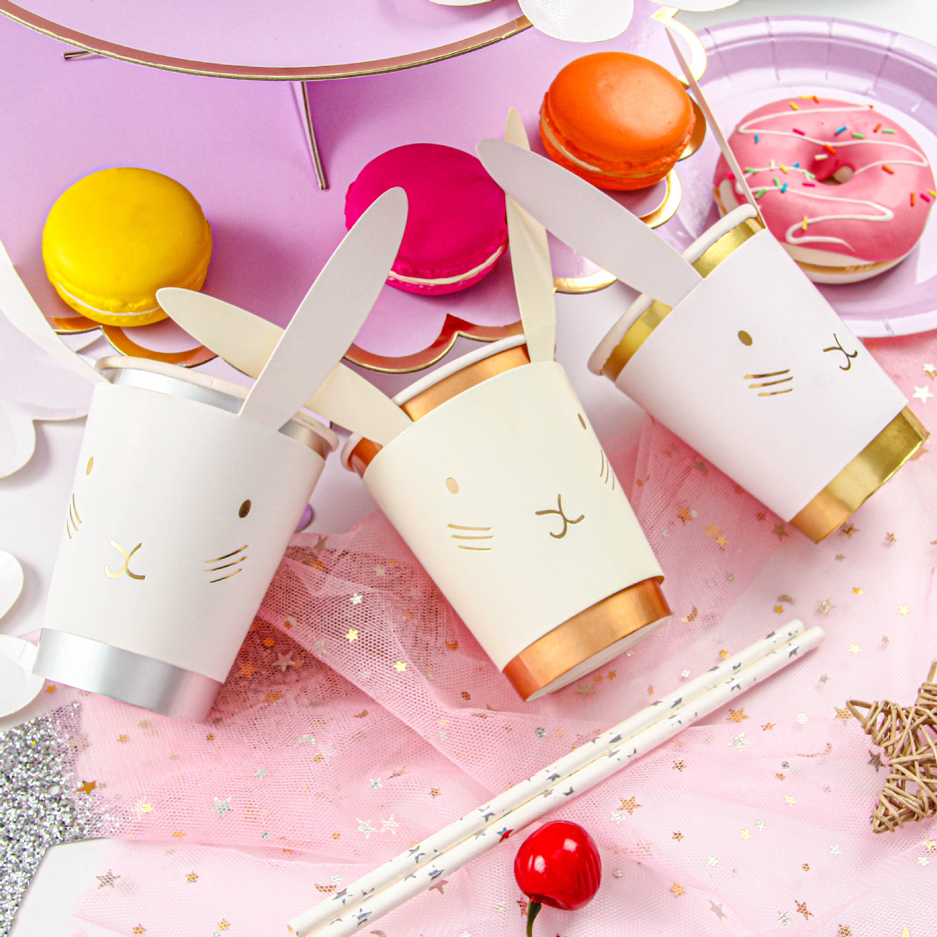 Easter party supplies rabbit paper cups photo prop rabbit party decoration picnic Easter rabbit cups