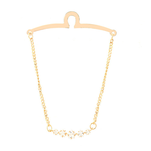 男士领带配饰U型链条 锆石水晶高档饰品领带链 领带固定潮流神