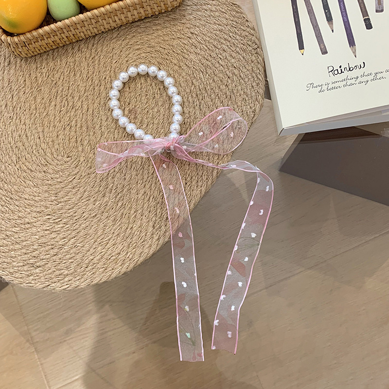 Collar de perlas nueva pulsera flor trenzada decoración pequeña bufandas trenzadas cinta atar cabello bufandas al por mayor