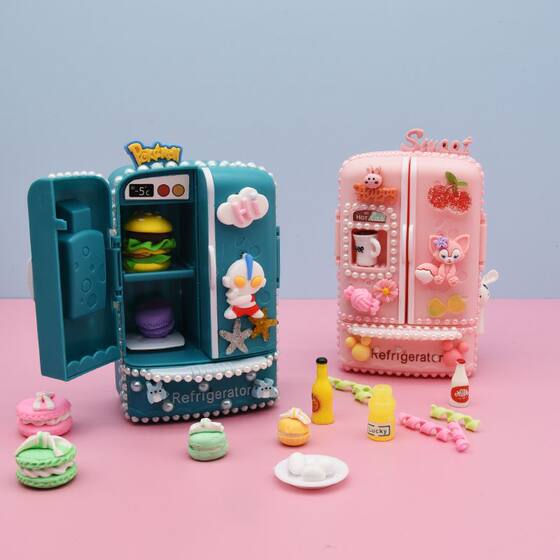 Magic Mini Refrigerator Children's DIY Handmade Material Bag Fun Children's Play Simulation Refrigerator Kitchen Toys