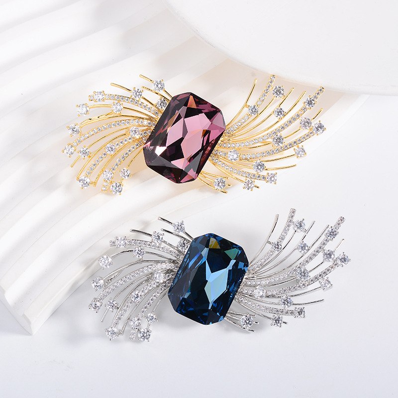 Exklusive Damen Brosche Mit Zirkonia Für Mäntel Und Kleider_voghion.com