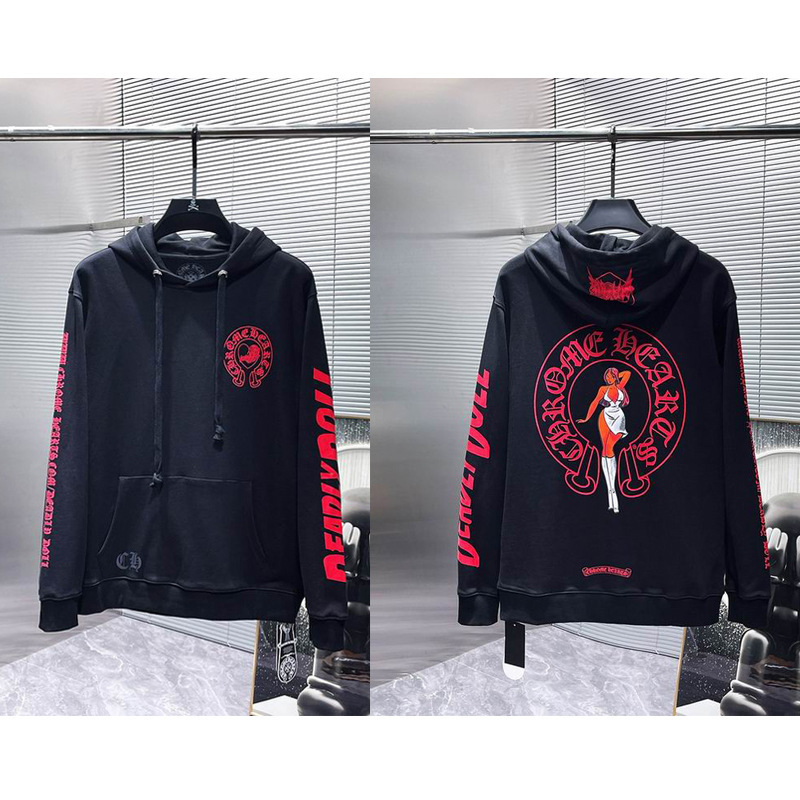 25ss正确版Chrome Hearts 克罗伈十字架连帽卫衣百搭潮流时尚批发|undefined