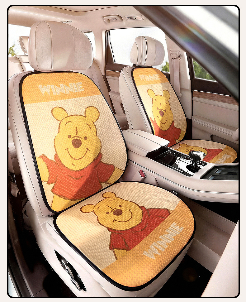 Disney Winnie the Pooh Cute Car Seat Cushion for Women, Single Piece Rear Seat, Universal for All Seasons, Breathable Seat Cover