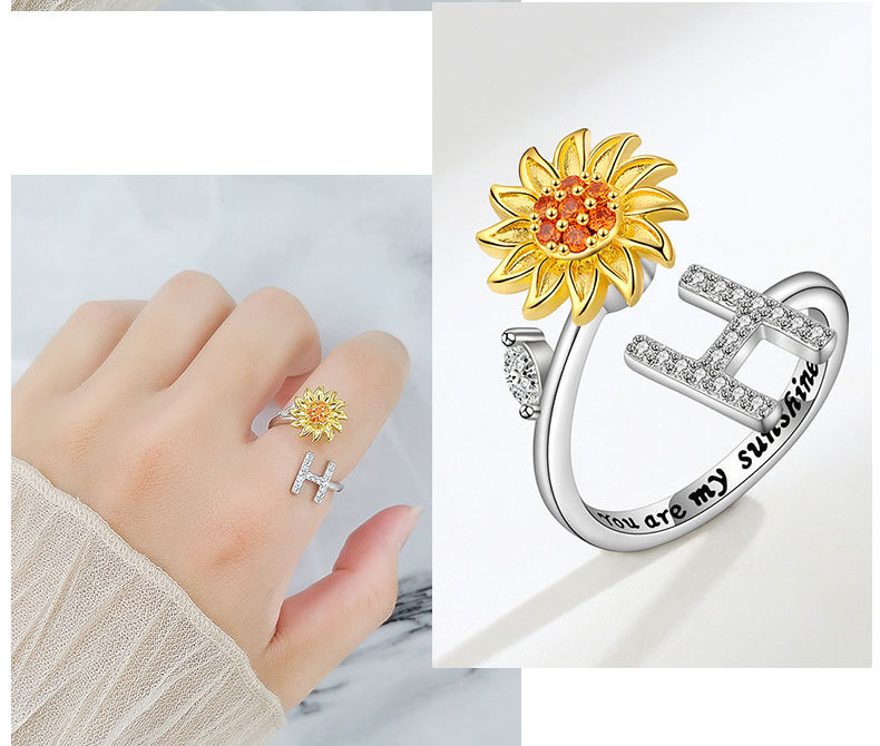 1 Piece Lady Flower Copper Plating Zircon Womenu0027S Open Ring