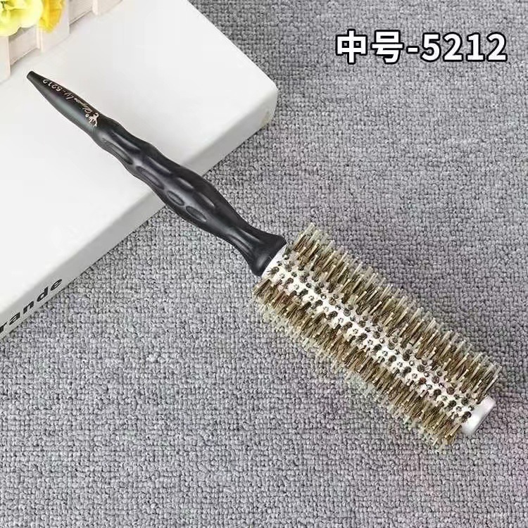 Venta directa de fábrica Peine de rollo de madera de loto Peine de rodillo de cerda de cerdo Peine de tubo de aluminio de cola puntiaguda Peine de pelo esponjoso Peine rizado