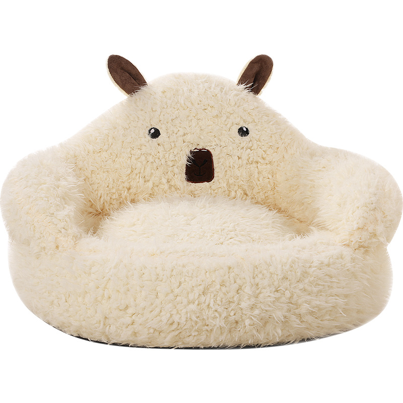 Cama para mascotas con forma de alpaca, adecuada para todas las estaciones, cama profunda para gatos para un sueño reparador, alfombra cálida para gatos de otoño e invierno, cama para perros, venta al por mayor transfronteriza