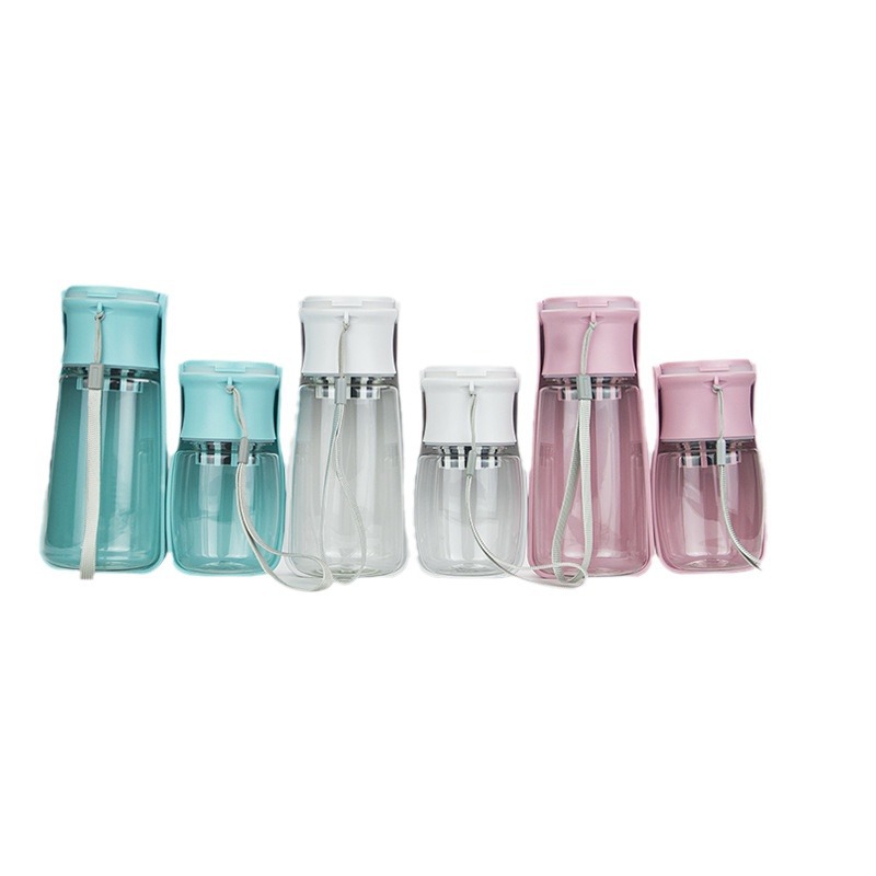 Amazon perro portátil taza de agua al aire libre botella de agua potable para caminar perros plegable botella de agua PET dispensador de agua