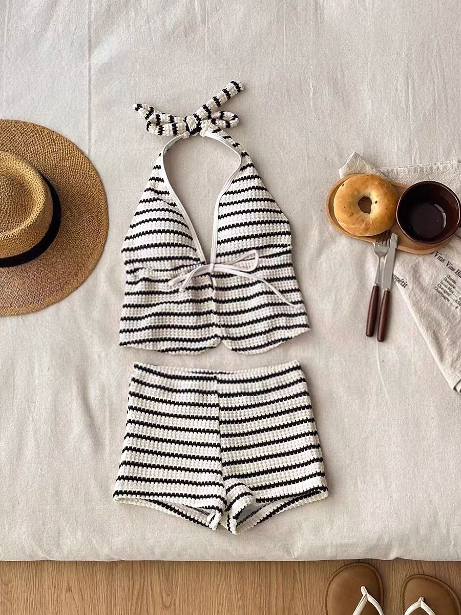 Women's High-End Swimwear 2026 New Model Bikini in Water Tones, Sexy Pure Desire Style Swimsuit, High-Quality Polyester 9191