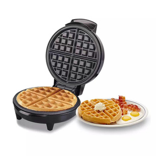 Round Household Electric Baking Pan, American-Style Waffle Sandwich Donut Breakfast Machine, Multi-Plate Selection Baking Machine, Double-Sided Heating