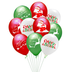 新款圣诞气球 12寸圣诞老人气球 Merry Christmas节日派对装饰