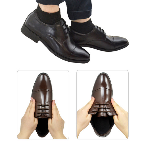 Cross-border lazy men's free-to-tie leather shoes, silicone shoelaces, elastic shoelaces set of 12, quick shoe straps
