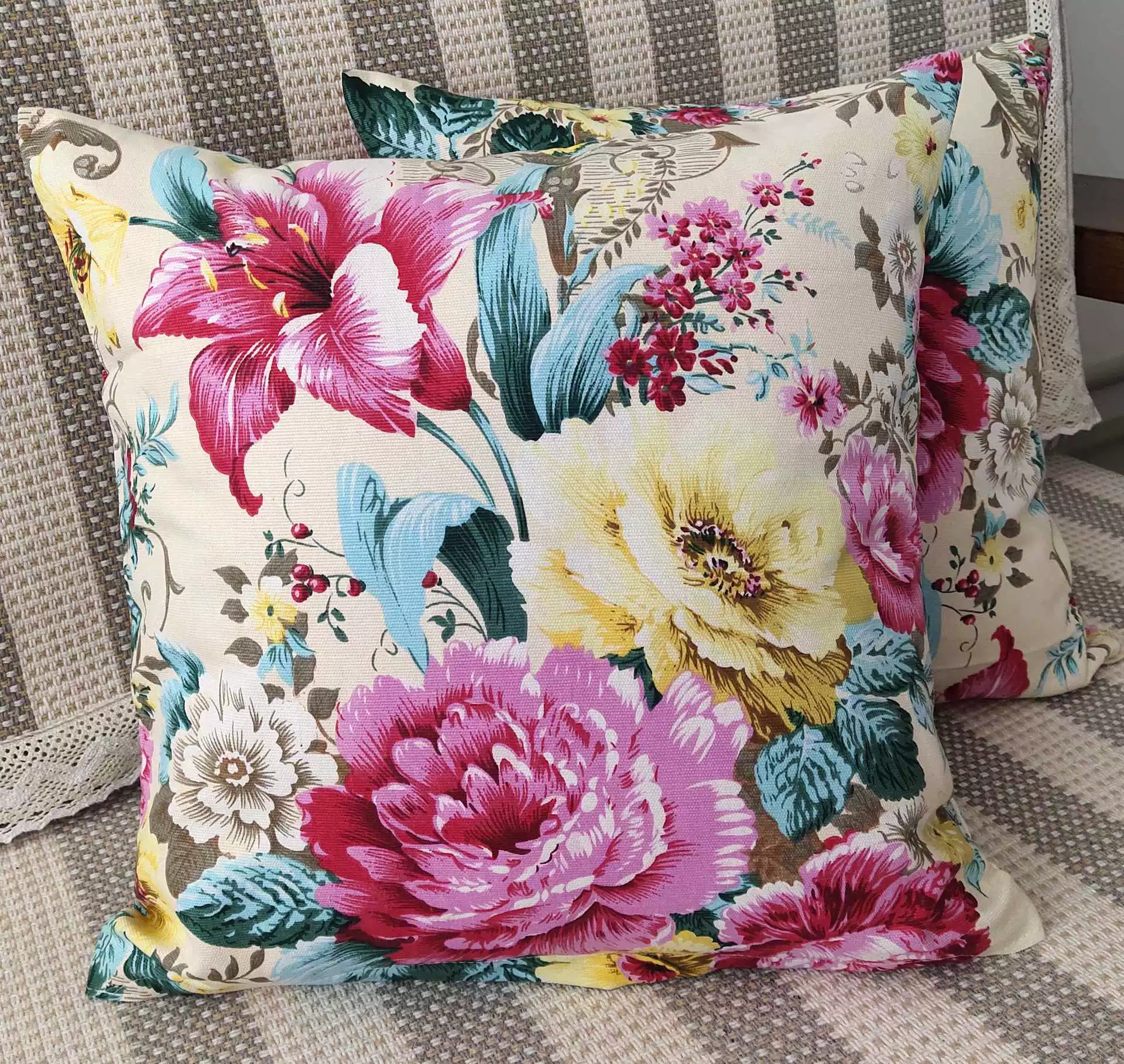 Cotton pillow, pillowcase, square sofa for bed, increased thickness
