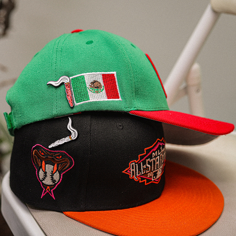 Amazon creativo minimalista dibujos animados cigarro forma insignia personalidad gorra de golf gorra de béisbol accesorios de cigarrillos insignia de gorra