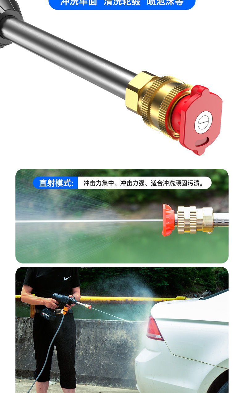 Wireless portable car washing machine car home high pressure car washing water gun lithium battery cleaning machine car washing pump tube wholesale
