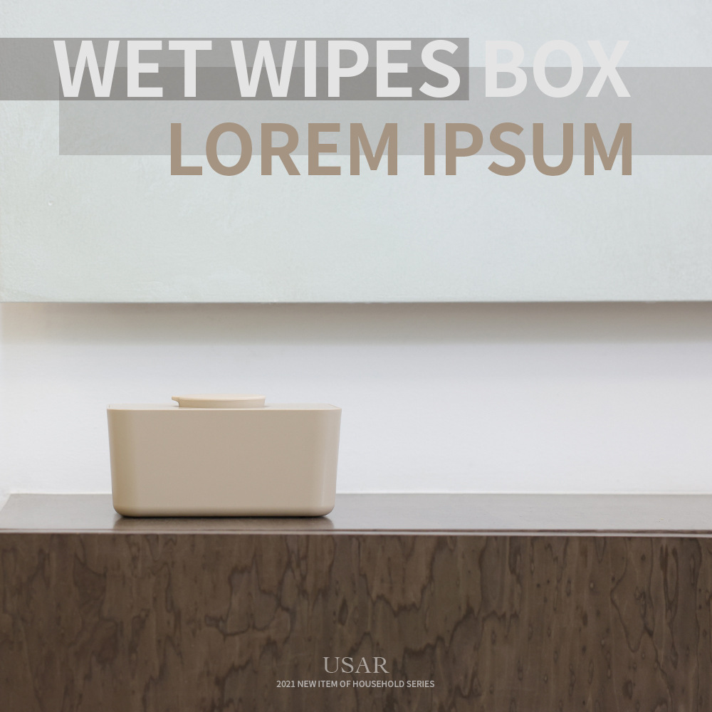 Caja de pañuelos hidratante de silicona sellada máscara de tejido húmedo caja con tapa sala de estar simple caja de pañuelos decorativos logotipo fijo