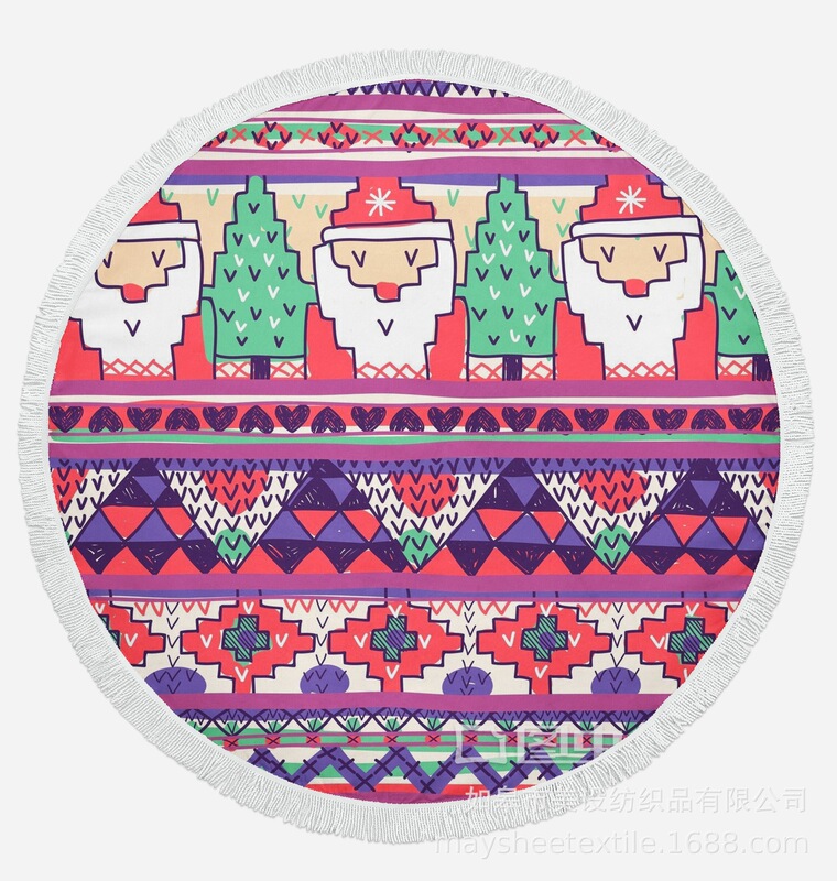 Customized Microfiber Digital Printed Round Beach Towel Active Organic Cotton Towel Quick Drying and Breathable