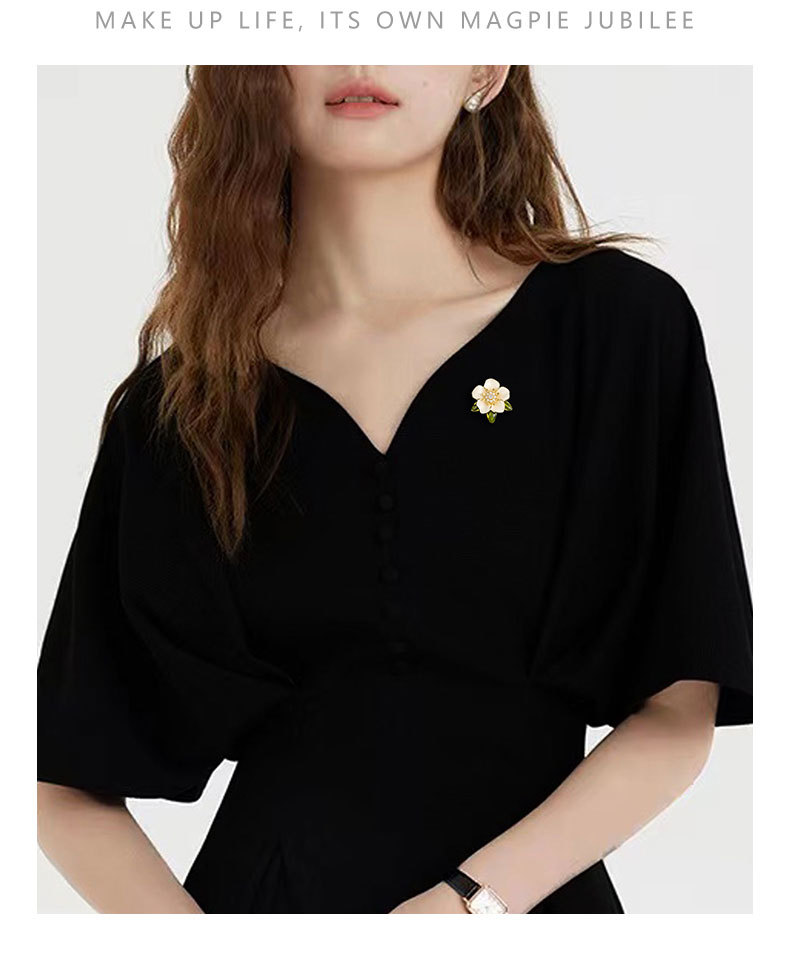 清新栀子之花胸针时尚百搭花朵别针新品小众高级感胸花