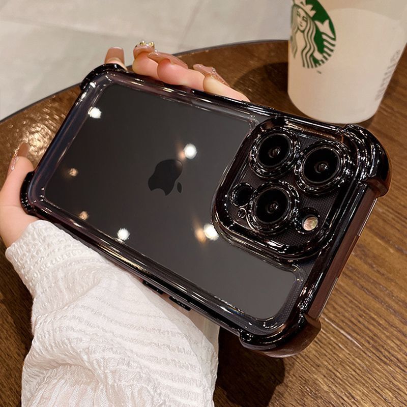 Suitable for iPhone 17 Air Phone Case with Four-Corner Anti-Drop Airbags, Apple 16 Pro Lens Film, Electroplated Protective Case