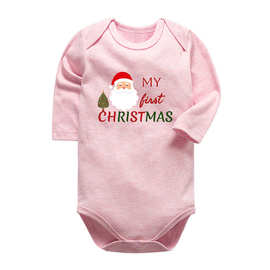 工厂定制婴儿三角连体衣爬服休闲包屁衣婴儿圣诞节礼物哈衣童装