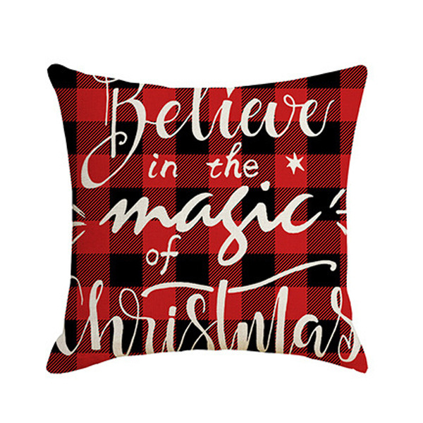 Nuevo lino transfronterizo de Navidad abraza almohada casera Santa Alce almohada sofá cubierta al por mayor