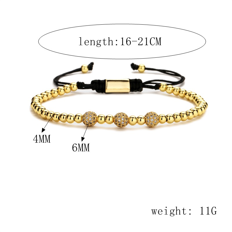 Simple Style Palm Eye Copper Inlay Zircon Bracelets 1 Piece