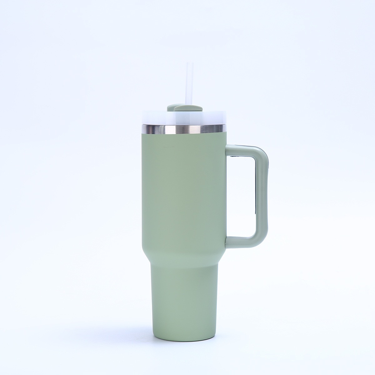 Taza térmica gigante de acero inoxidable 304 de 40 oz, con asa y pajita