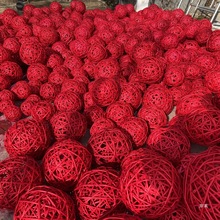 藤球柳球藤条编织红色空心球装饰元旦春节挂饰树挂件新年氛围布置