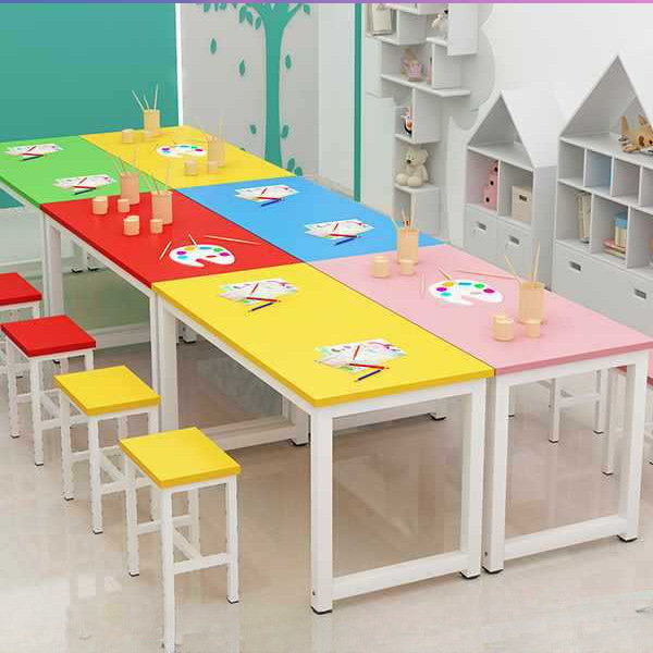 Primary and Secondary School Students' Afternoon Tutoring and Cram School Training Desks and Chairs Kindergarten Handmade Painting Art Calligraphy Painting Table