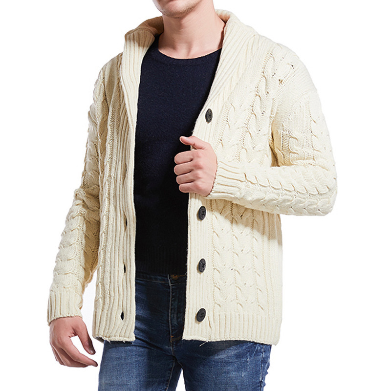 Herren Strickjacke Mit Strukturmuster Modischer Cardigan Mantel_voghion.com