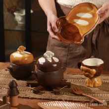 面包小狗陶瓷甜品盅家用小炖盅米饭碗日式寿司小菜餐具儿童迷你碗