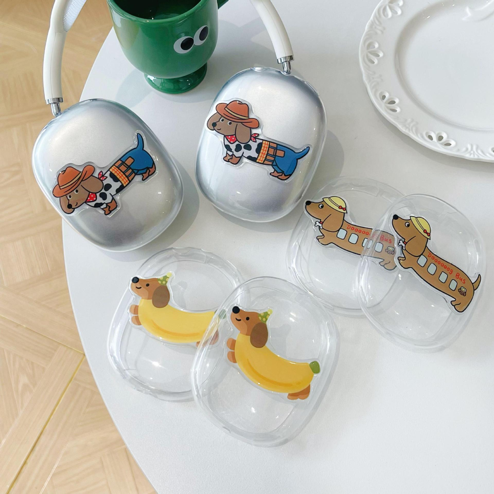 Creative Banana Dog airpods Max Protective Set Apple Headset Ear Cap Ear Movers Earphone Case