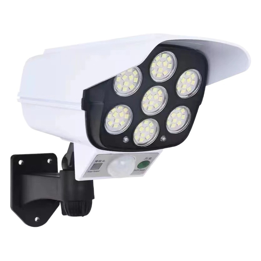 Lámpara de jardín solar al aire libre simulación con cámara de vigilancia lámpara de pared personas vienen a la luz lámpara de inducción lámpara anti-ladrón