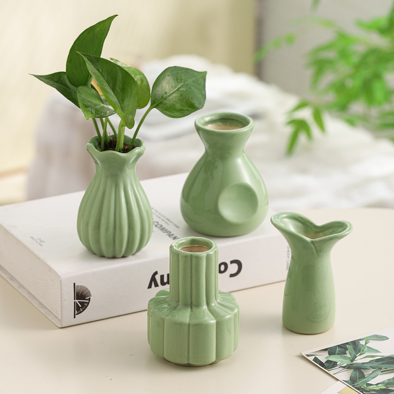 インクリームスタイルデスクトップセラミック花瓶ルームリノベーション小物暖かい模擬花装飾品オフィス装飾|undefined