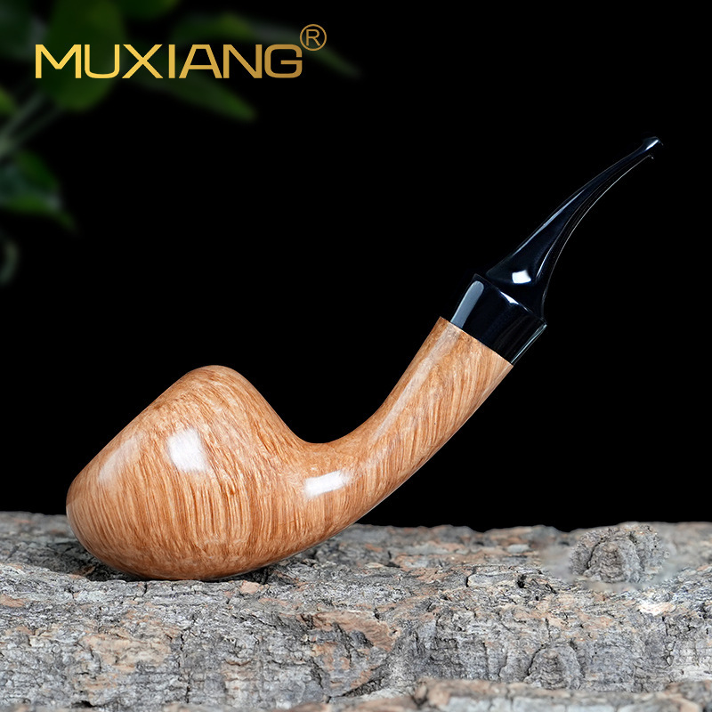 Woody Stone Nanmu Pipe Free Glossy Apple Pufferfish Pipe 3mm Flue Imported from Italy Root Tumor Free Shipping