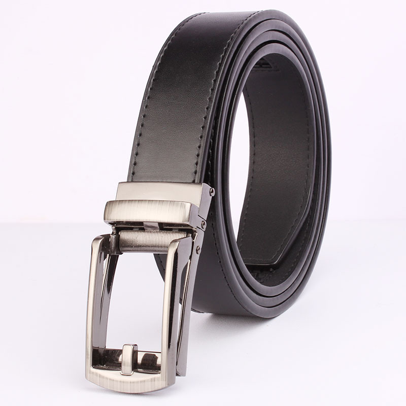 Cinturón de cuero de los hombres falso hebilla automática cinturón de negocios casual clip cinturón de fábrica al por mayor en stock