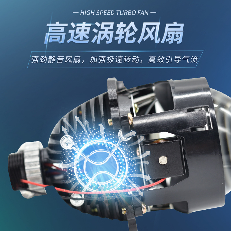 Mini lente bifocal LED no destructiva de 2,5 pulgadas, faros de coche modificados, motocicleta, luz lejana y cercana súper brillante integrada h4h7