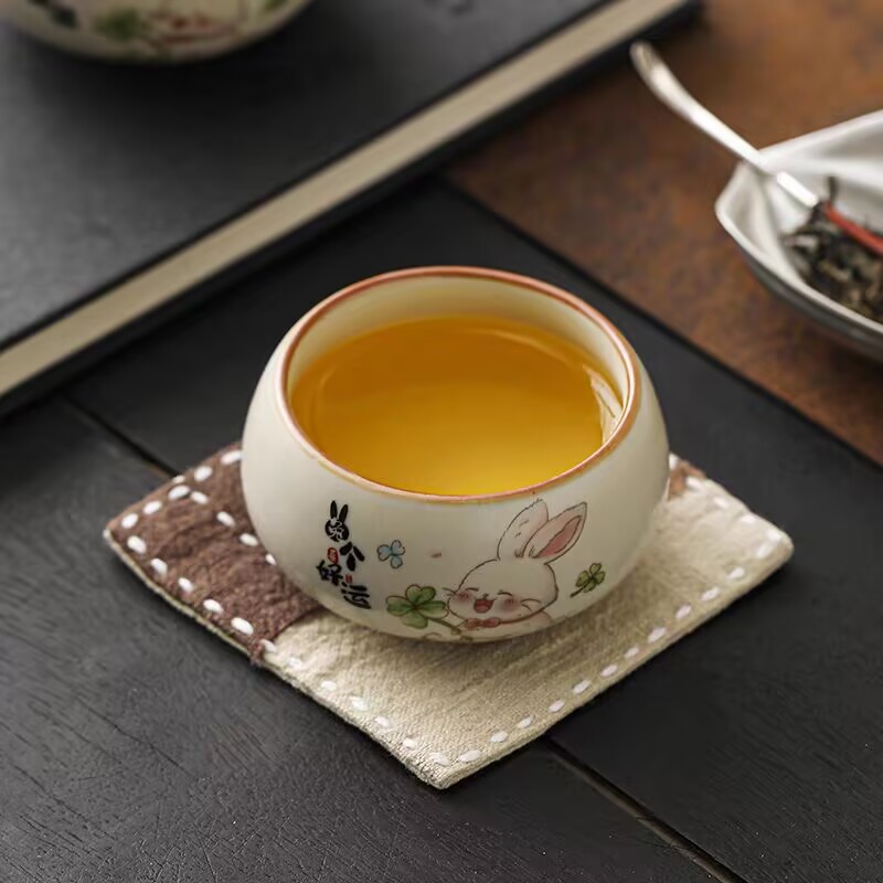 Taza del propietario Ru Kiln Taza individual de cerámica Taza de té Juego de té de Kung Fu Taza de té Taza de té de alta gama Tazón de té Especial