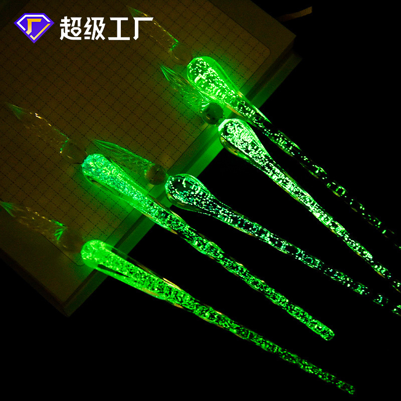 Factory Direct Selling Handmade Glowing Glass Pen Water-Activated Glowing Sign Pen Glowing Pen