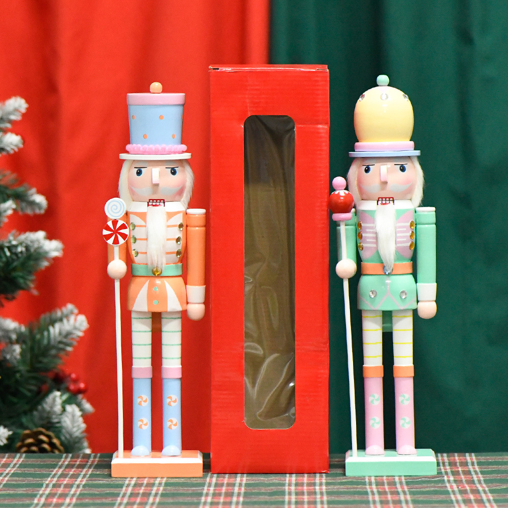 38cm Cascanueces decoración de Navidad atmósfera regalos de Navidad colgante de árbol de Navidad macarón decoración en stock