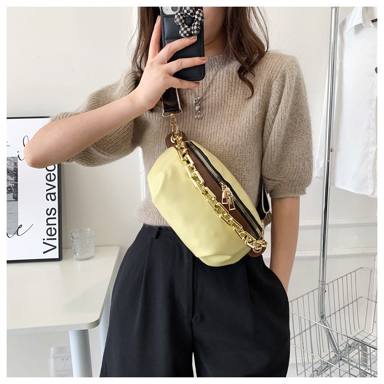 Streetwear Solid Color Pu Leather Waist Bags display picture 5