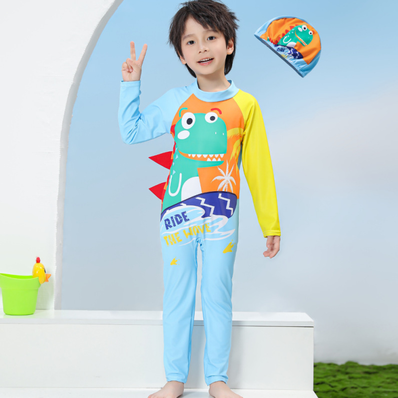 Traje de baño para niños de comercio exterior, traje de natación de secado rápido con protector solar de manga larga para niños, traje de buceo para bebés, traje de surf al por mayor