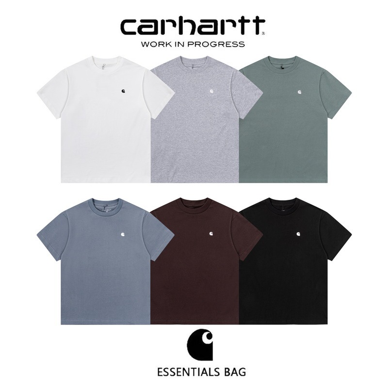 Carhartt Carhartt Trendy Brand Classic Style Loose-Fitting Short-Sleeve T-Shirt with Small Logo Embroidery on the Chest for Men and Women Couples