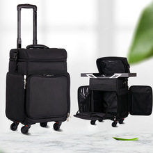 专业化妆箱拉杆箱纹绣美甲美睫工具箱尼龙布大容量化妆行李箱