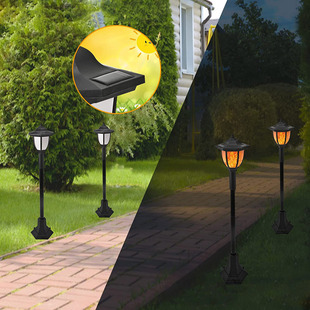 Outdoor Solar Street Light Flame Lawn Light Plug Waterproof Garden Villa Decorative Landscape Atmosphere Light