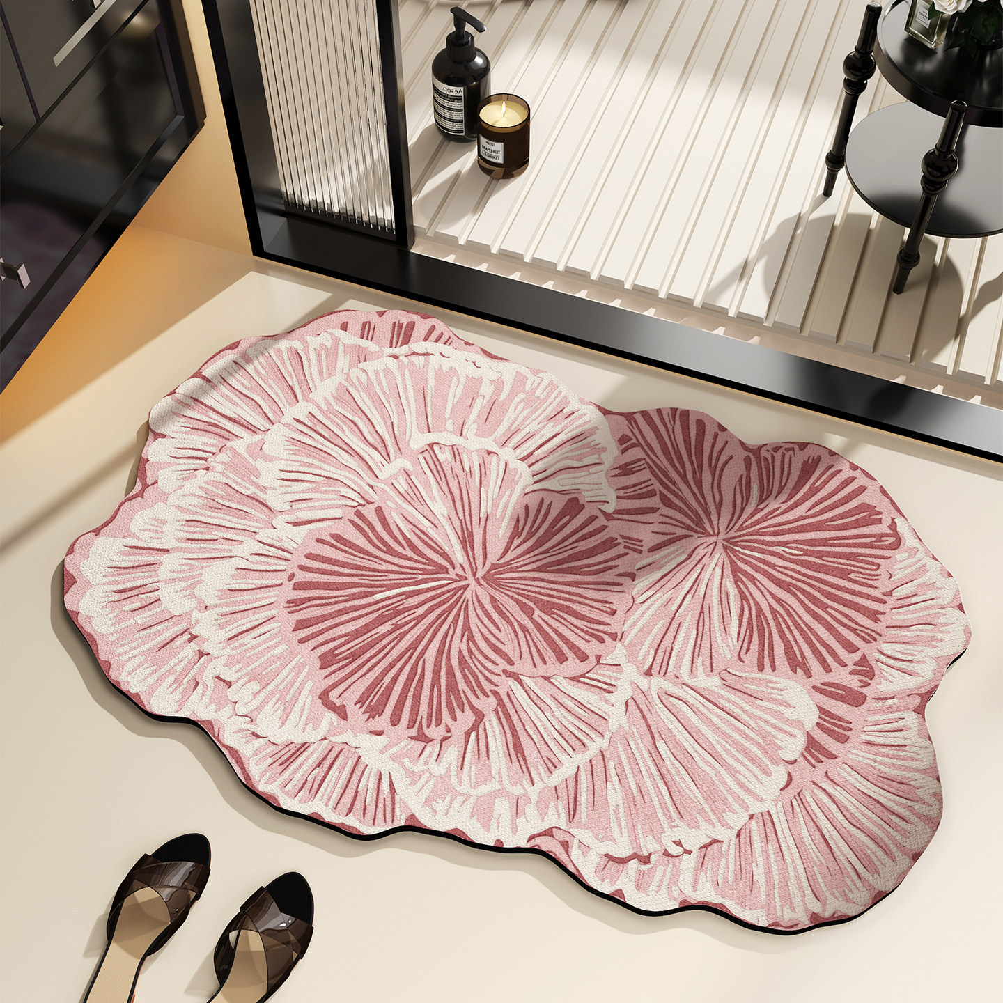 Alfombra de suelo de baño francesa de alta calidad, inodoro de absorción de agua, pie seco rápido, puerta de barro de diatomeas, alfombra antideslizante a prueba de suciedad